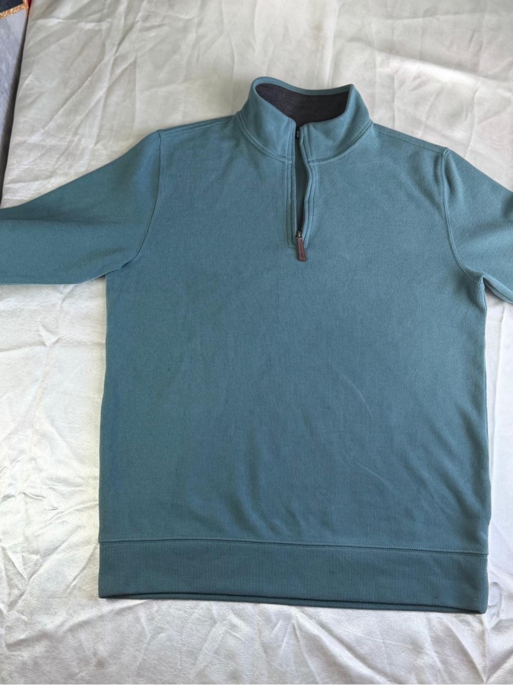 Lands' End Men's Half-Zip Sweater - Teal Blue
